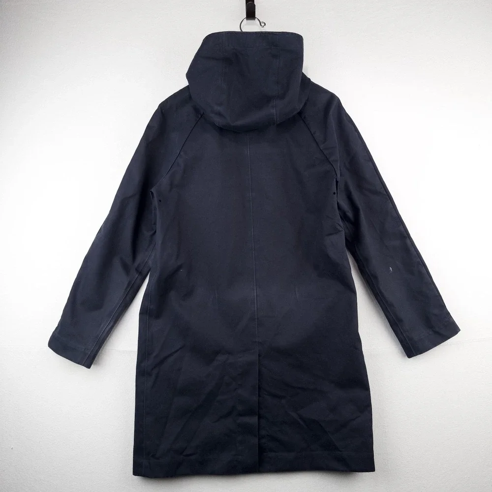APC Navy Blue Hooded Trench Rain Coat Mac Parka Jacket Men's Small S
